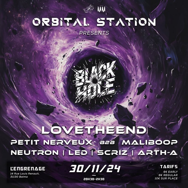 VIsuel pour la soirée BLACK HOLE