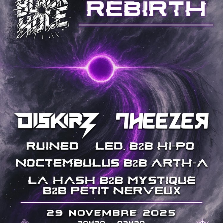 VIsuel pour la soirée BLACK HOLE : Rebirth